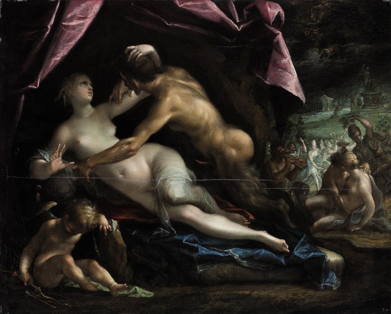 Pan en Selene door Hans von Aachen