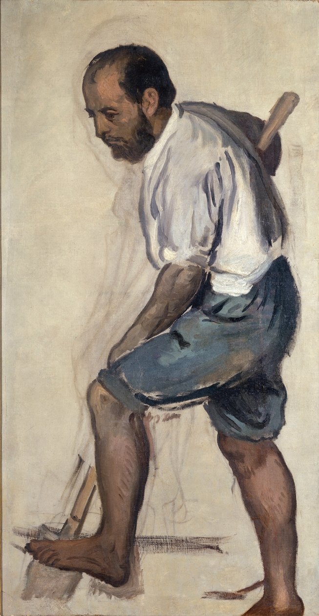 Gravende man. Studie voor de fresco