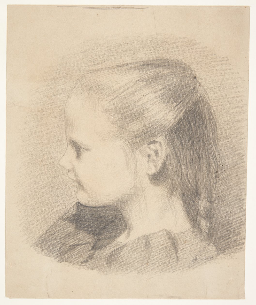 Portret van Else Aagesen als kind; later getrouwd Plaun door Harald Giersing