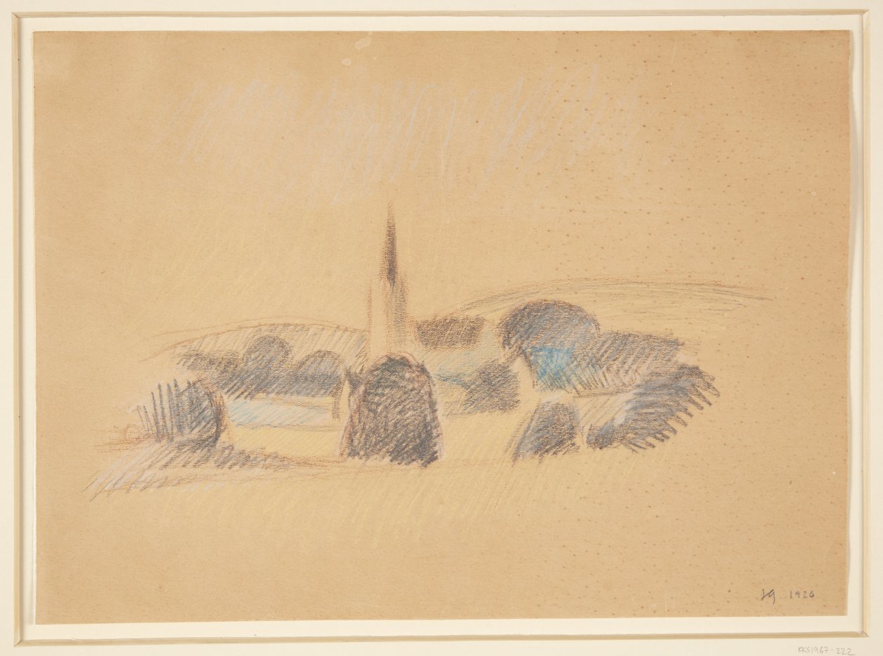Uitzicht op de Svanninge Kerk door Harald Giersing