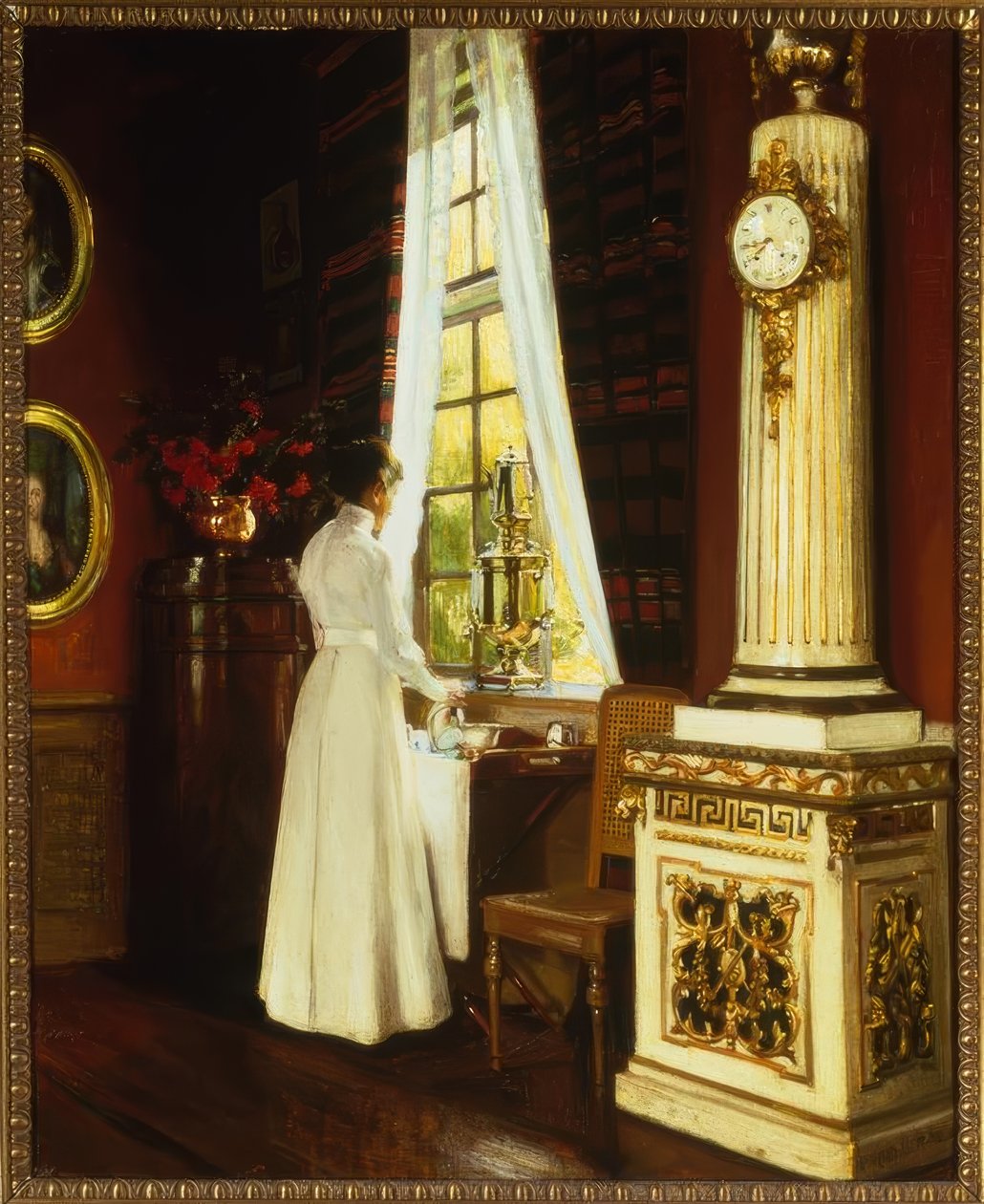 H. Slott-Møller, Ochtendkoffie / Schilderij, 1914 door Harald Slott Moller