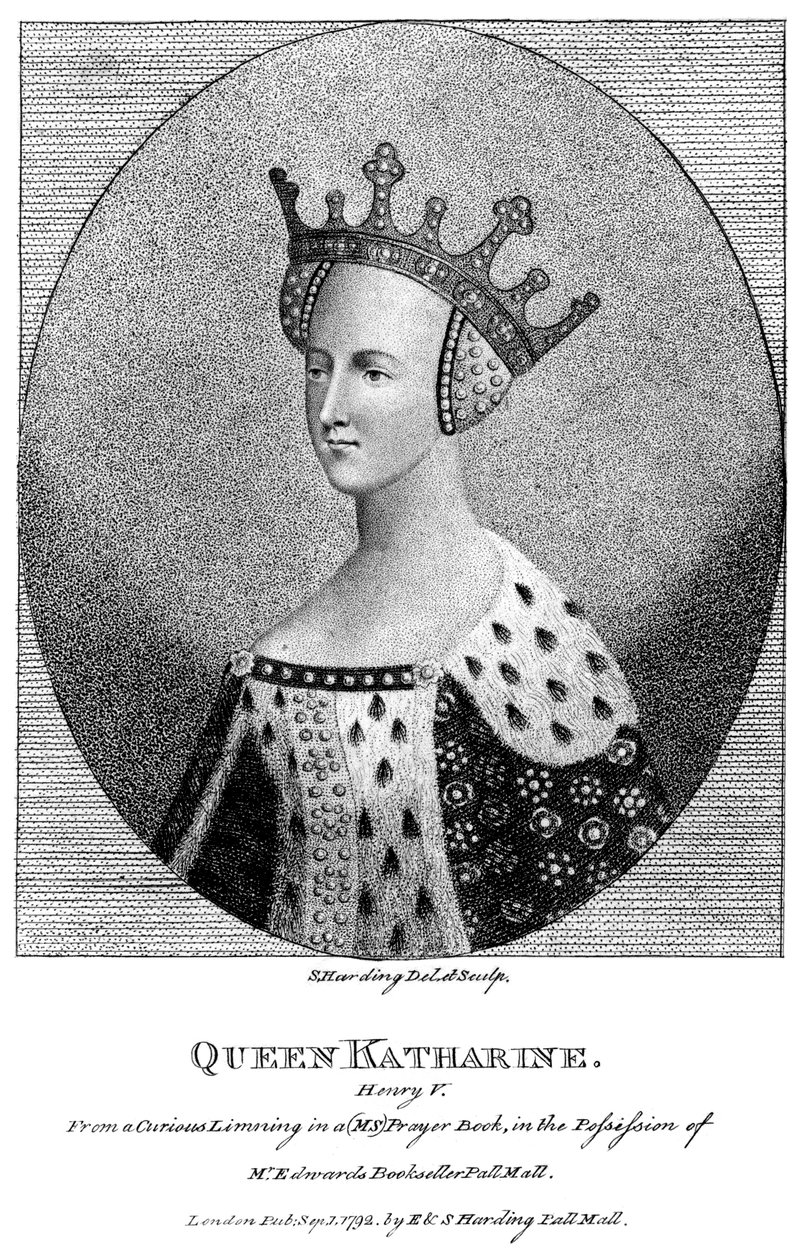 Catherine van Valois 1401-1437, koningin-gemalin van Koning Hendrik V, 1792 door Harding