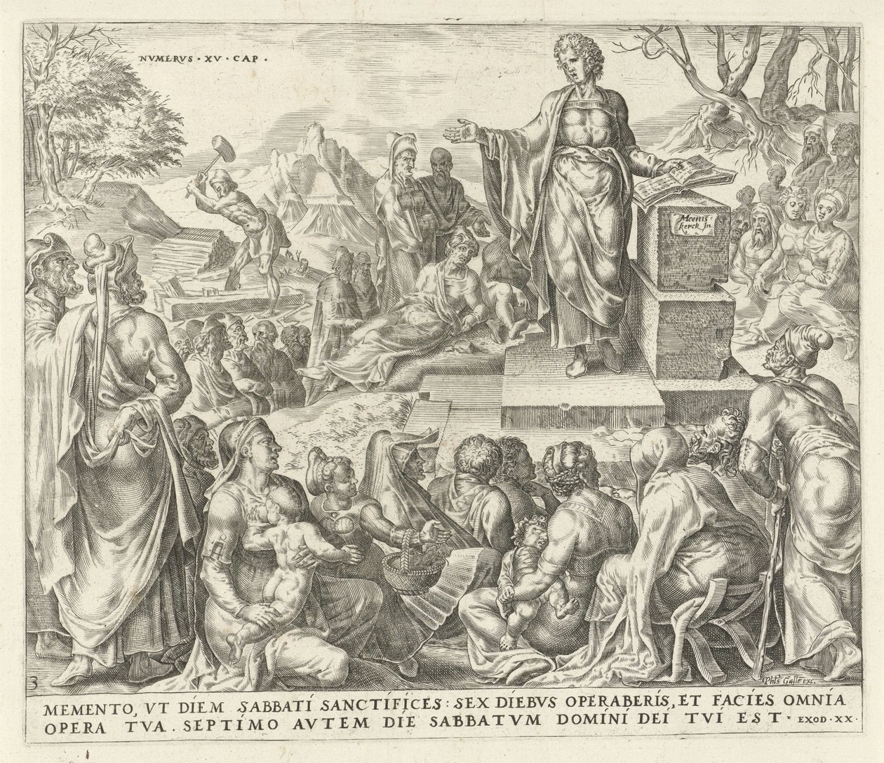 Man sprokkelt hout op de sabbat (De tien geboden) door Harmen Jansz Muller