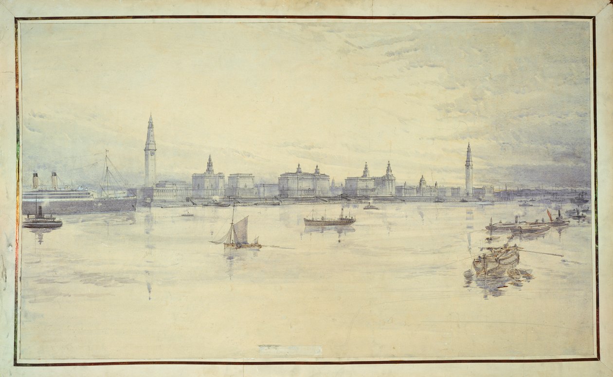 Project voor de waterkant van Liverpool door Harold Chalton Bradshaw