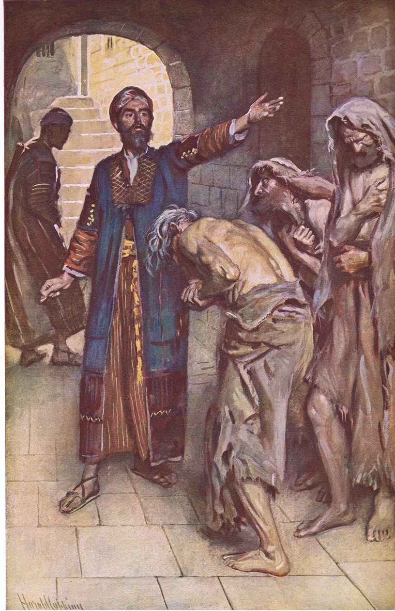 Jesaja en de boodschappers, illustratie uit Pictures That Teach The Crown Series, 1920 door Harold Copping