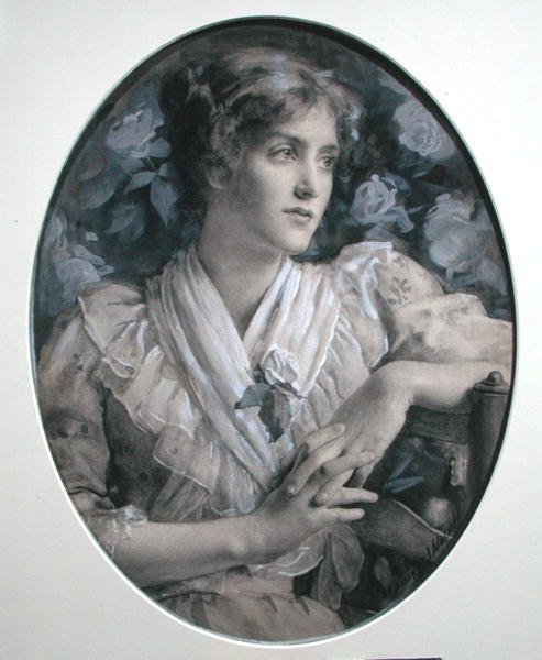 Portret van een dame door Harold Copping