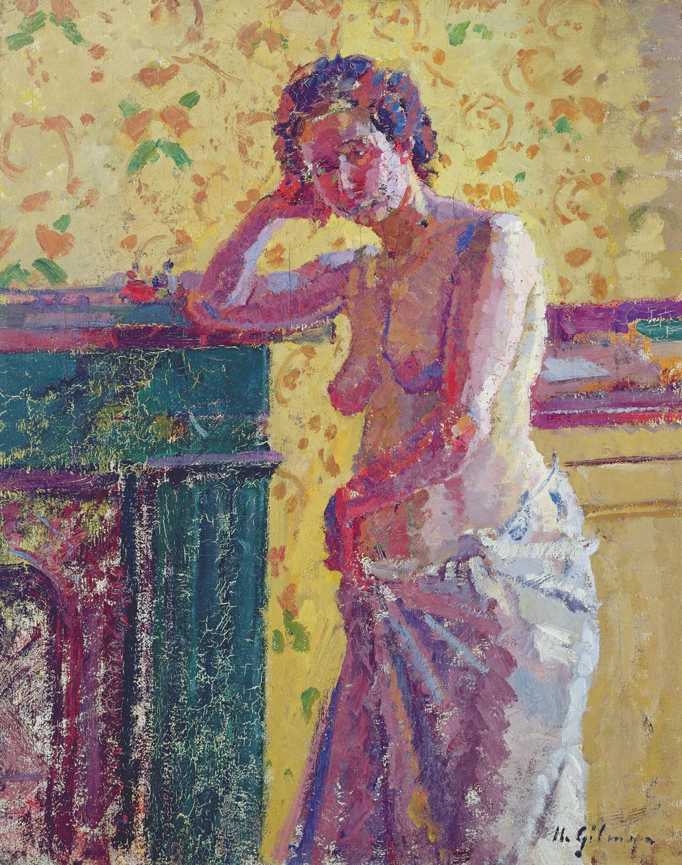 Interieur met Naakt door Harold Gilman