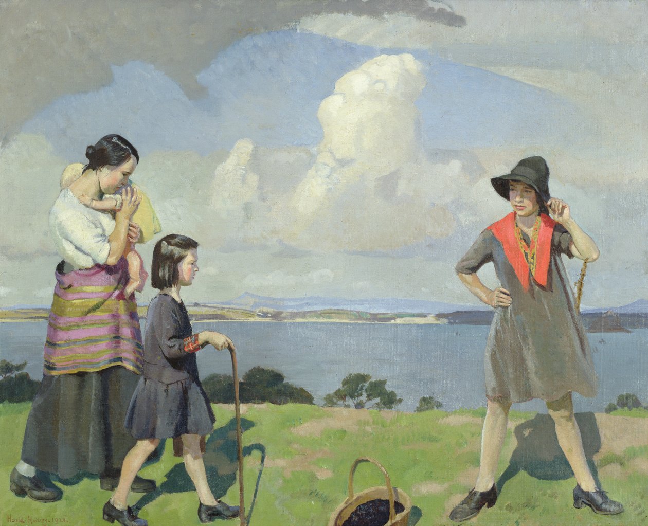 Een Wandeling langs de Zee, de Braamplukkers door Harold Harvey