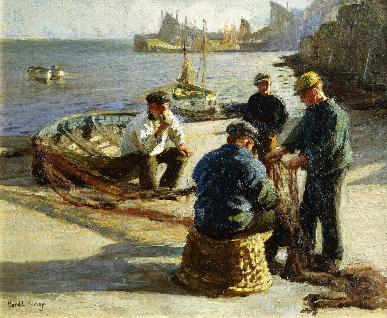 De Netten Repareren, Newlyn door Harold Harvey