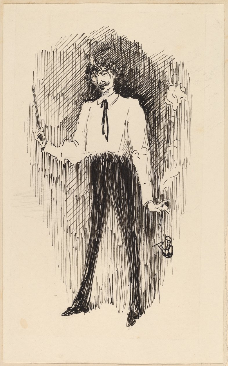Portret van Whistler met een Penseel door Harper Pennington