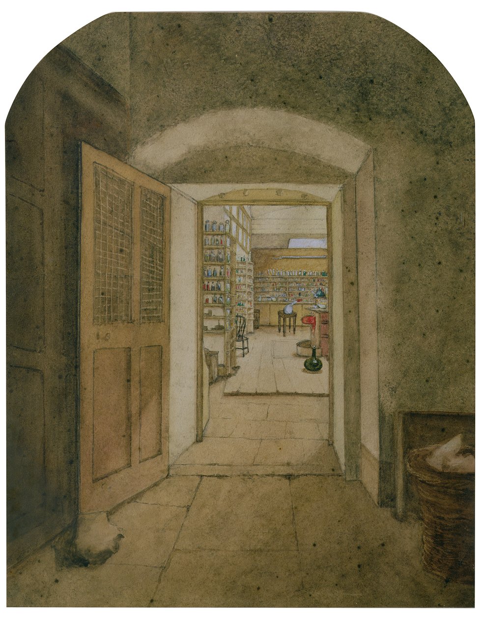 Het grote laboratorium gezien vanuit de donkere kamer, 1860 door Harriet Jane Moore