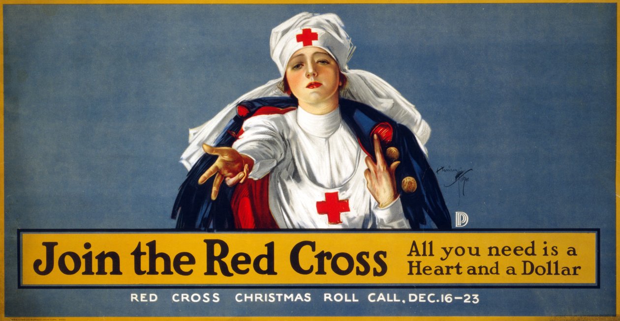 WWI kerstfondsenwervingscampagne Sluit je aan bij het Rode Kruis - Alles wat je nodig hebt is een hart en een dollar door Harrison Fisher