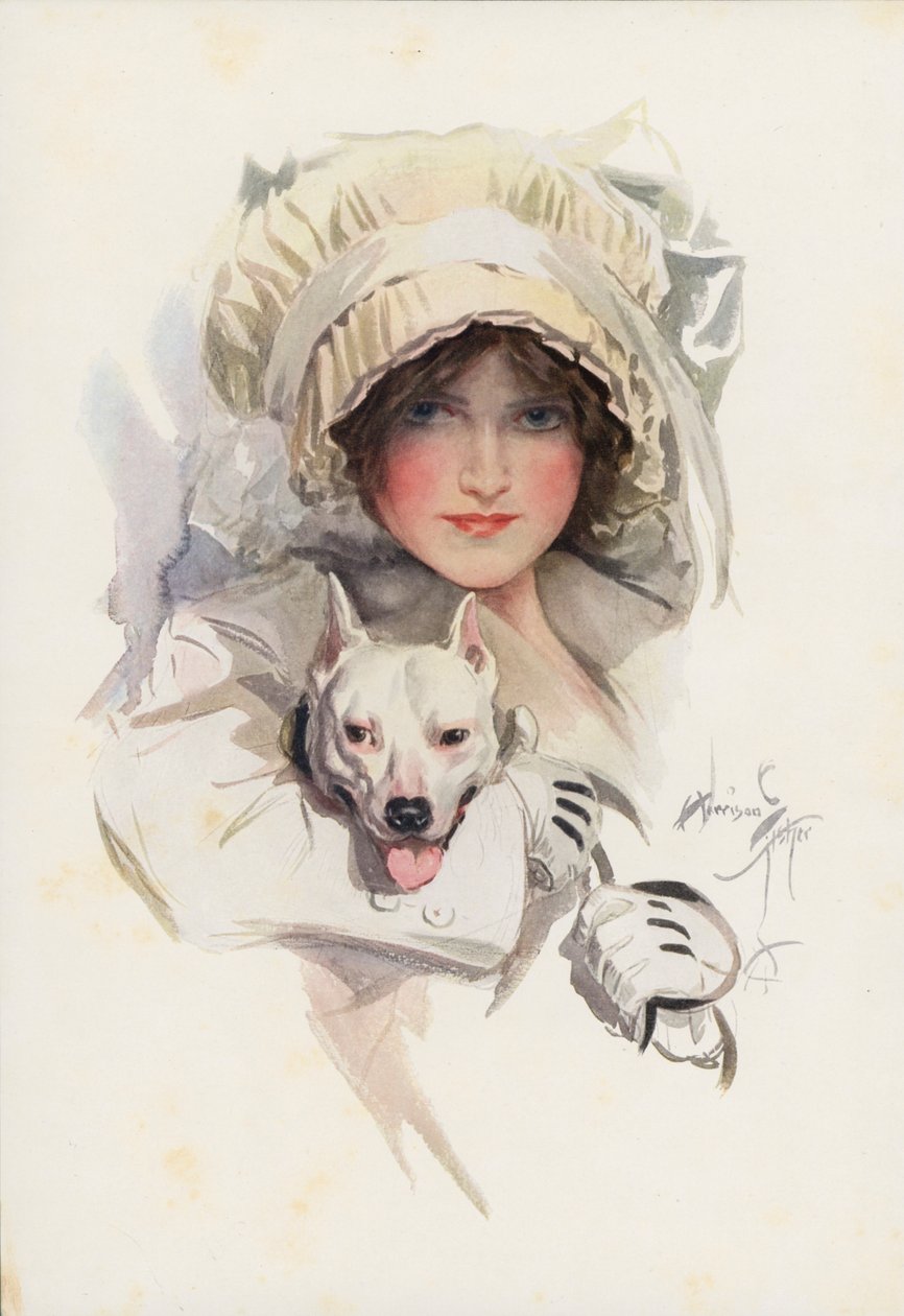 Een ongrijpbare charme (kleurenlitho) door Harrison Fisher