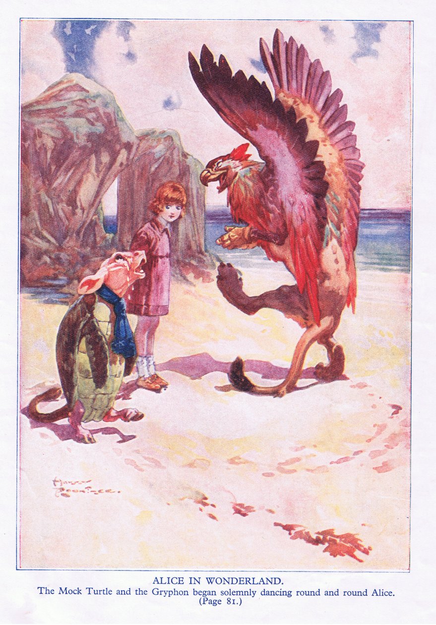 De spot schildpad en Gryphon begonnen plechtig rond Alice te draaien door Harry Rountree