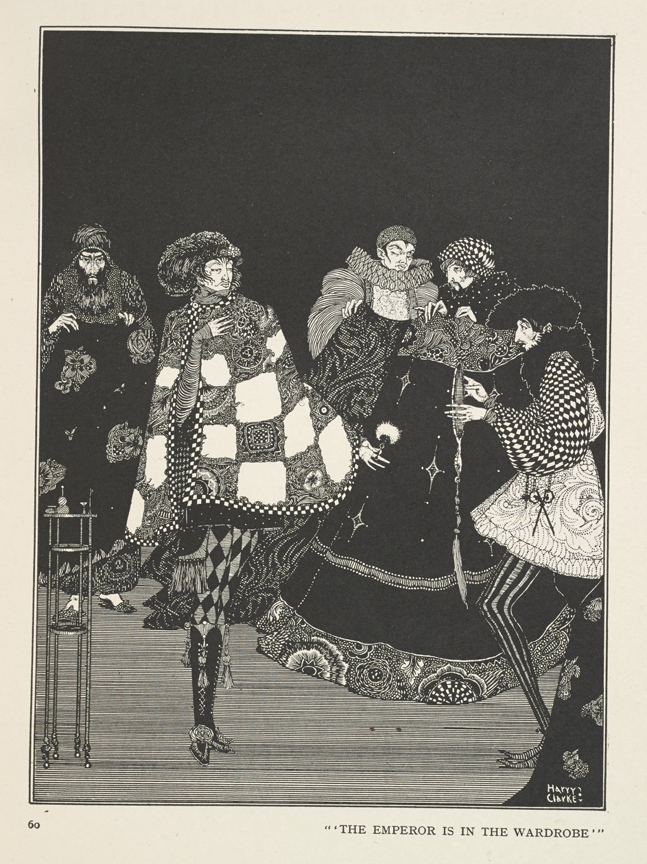 De nieuwe kleren van de keizer (detail) door Harry Clarke