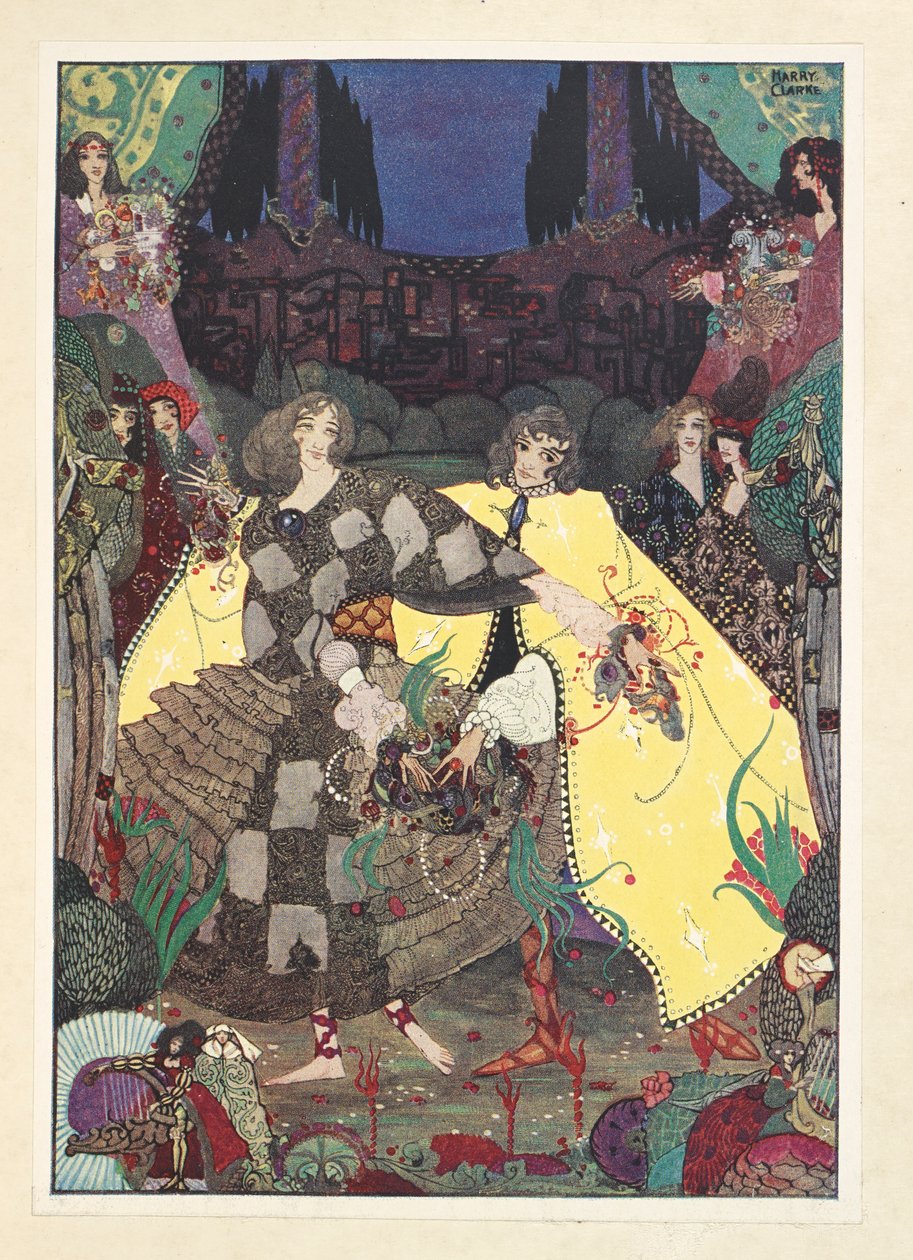 De Tuin van het Paradijs. "Nu zullen we onze dansen beginnen!" riepen de feeën. door Harry Clarke