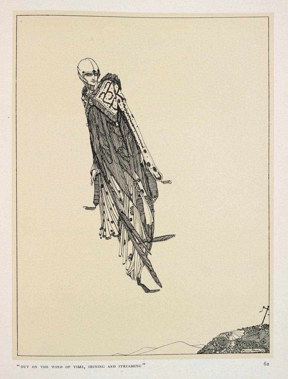 De Grote Minnaar. "Op de wind van de tijd, stralend en stromend" door Harry Clarke