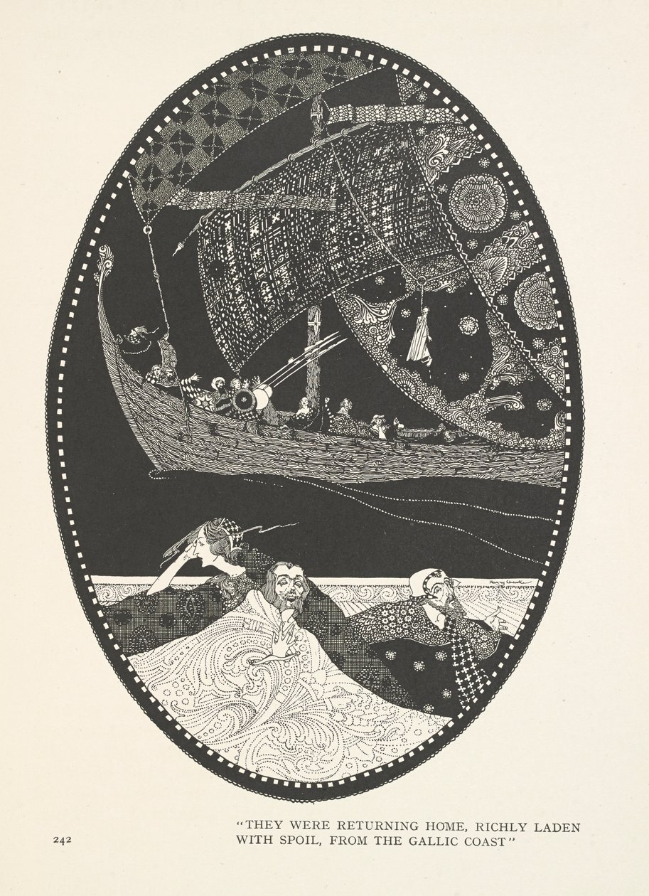 De Dochter van de Moeras Koning. Ze keerden huiswaarts, rijk beladen met buit, van de Gallische Kust. door Harry Clarke