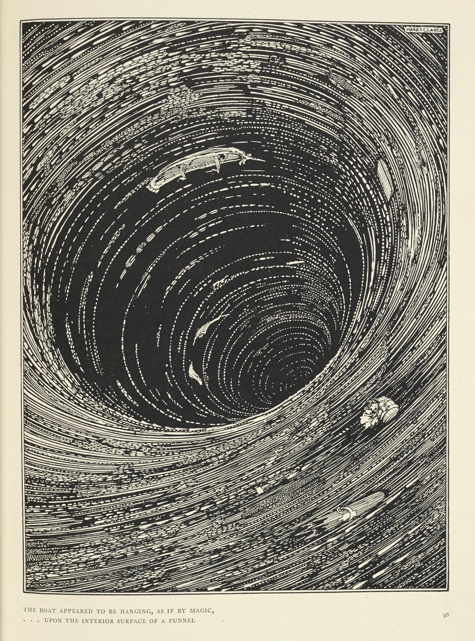 De boot leek te hangen... aan de binnenkant van een enorme trechter. door Harry Clarke