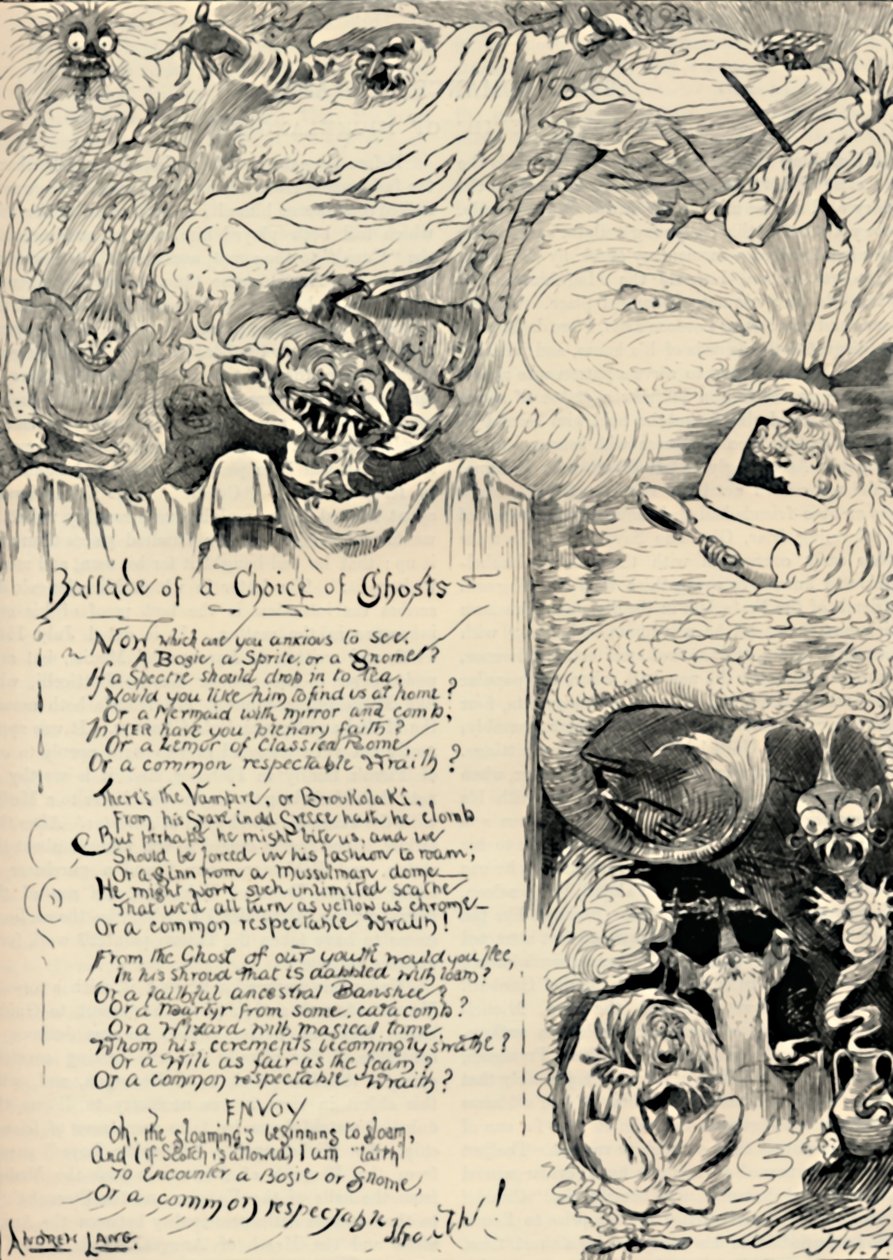 Ballade van een keuze van geesten, 1886 door Harry Furniss