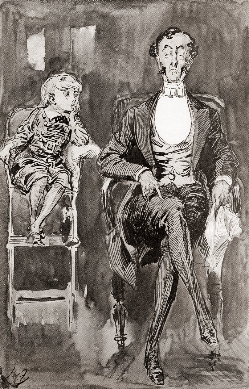 Illustratie voor de roman Dombey en Zoon door Harry Furniss