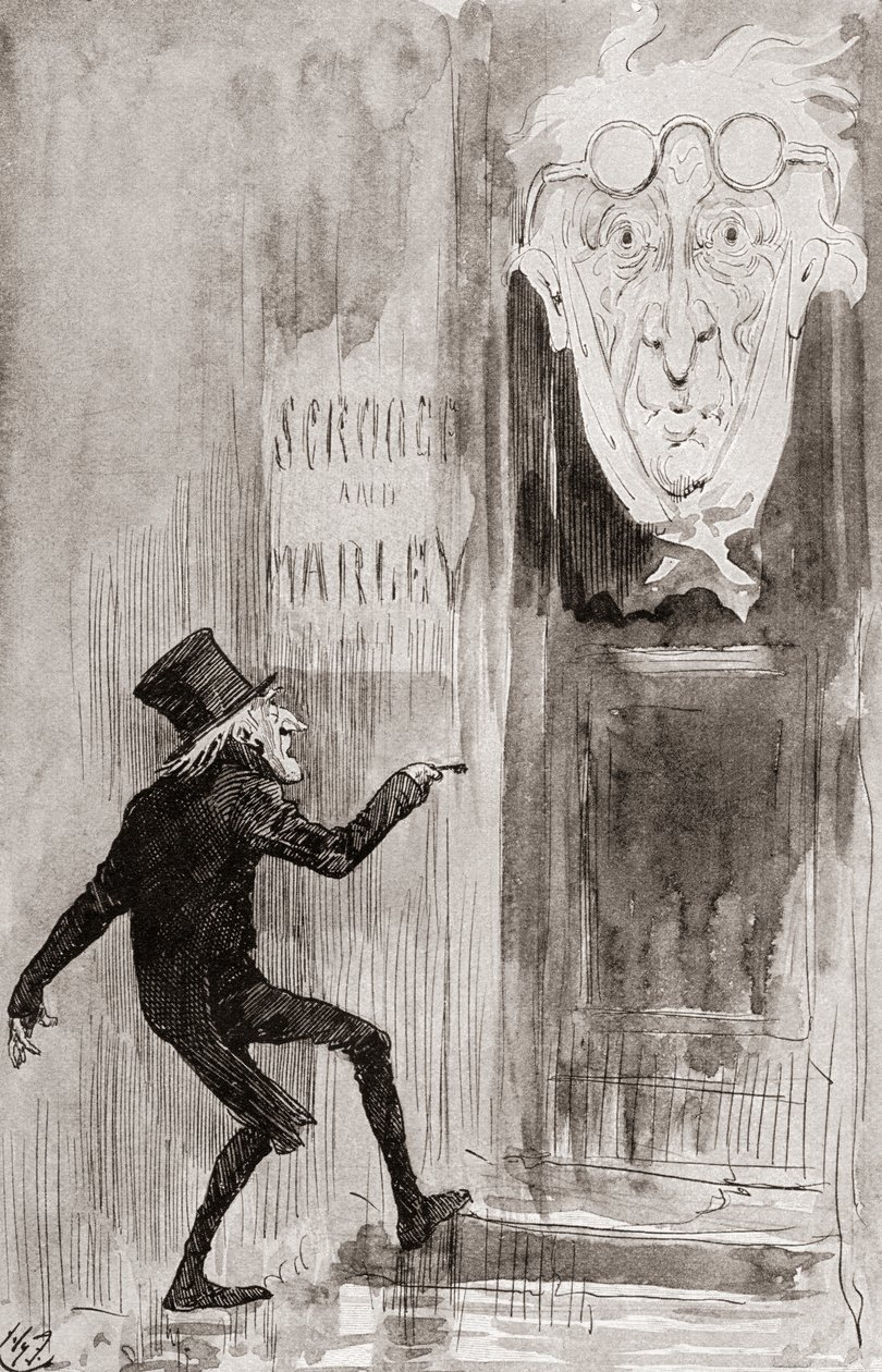 Illustratie voor A Christmas Carol uit The Christmas Books door Charles Dickens door Harry Furniss