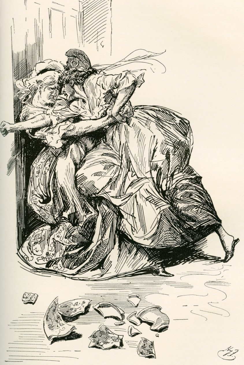 Illustratie voor de roman Een verhaal van twee steden van Charles Dickens door Harry Furniss