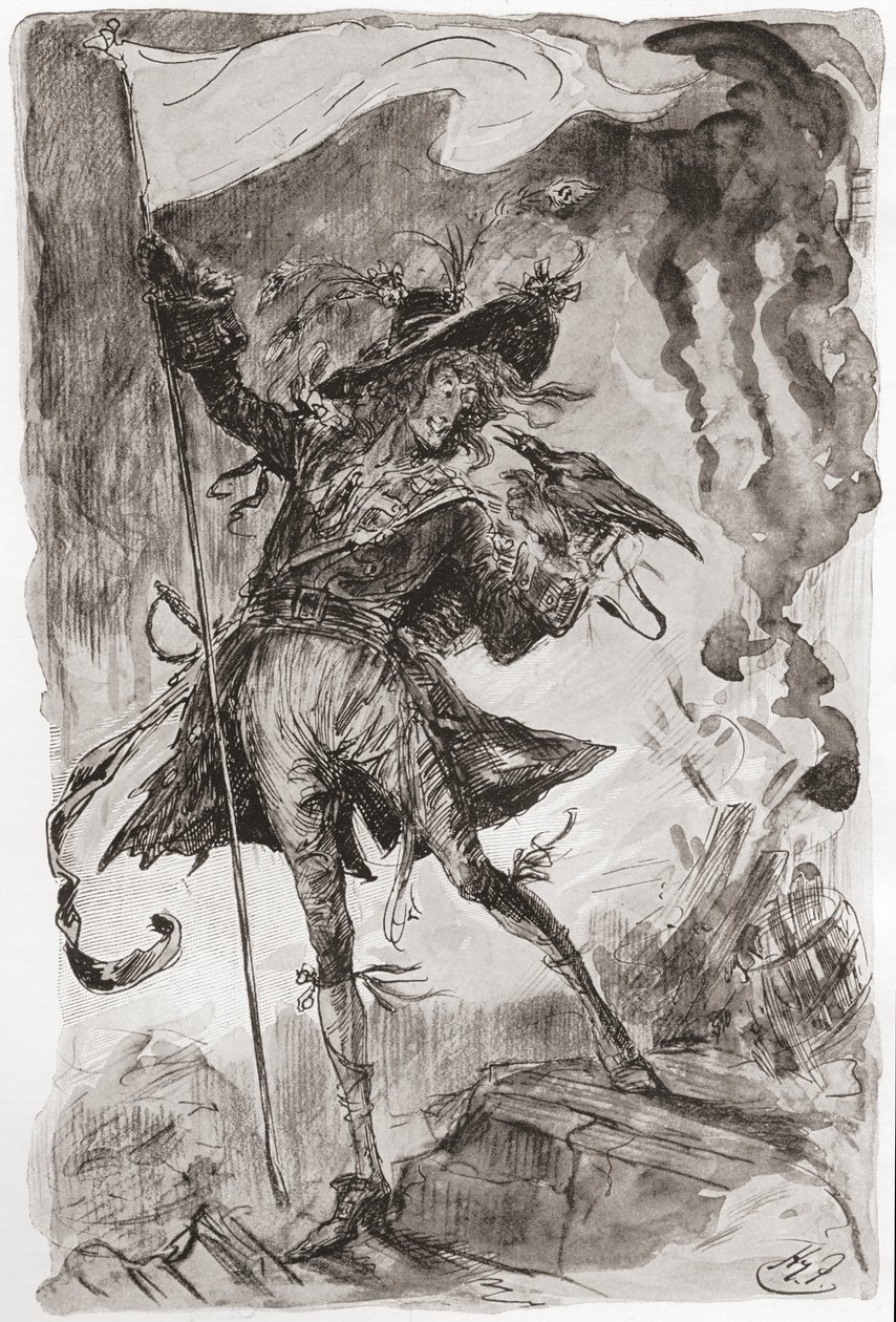 Illustratie voor de roman Barnaby Rudge van Charles Dickens door Harry Furniss
