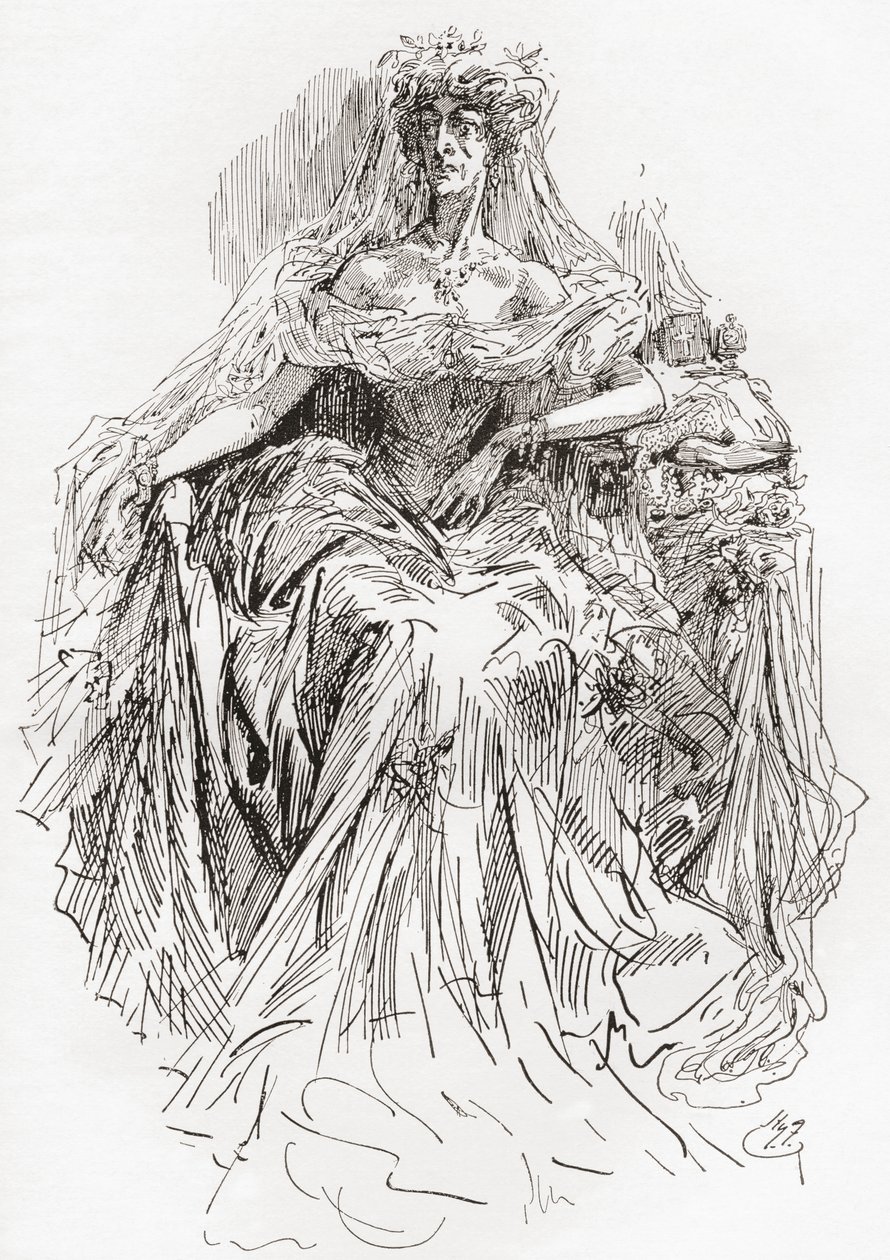 Miss Havisham (gravure) door Harry Furniss