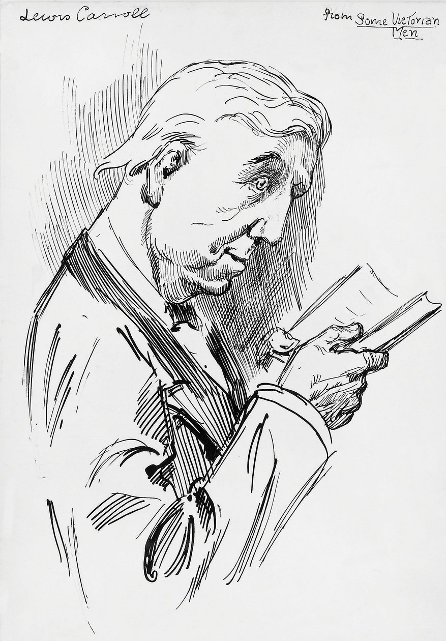 Portret van Lewis Carroll, pseudoniem van Charles Lutwidge Dodgson (Cheshire) door Harry Furniss