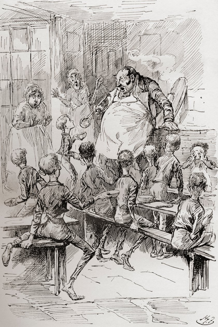 Hongersnood in het Werkhuis door Harry Furniss