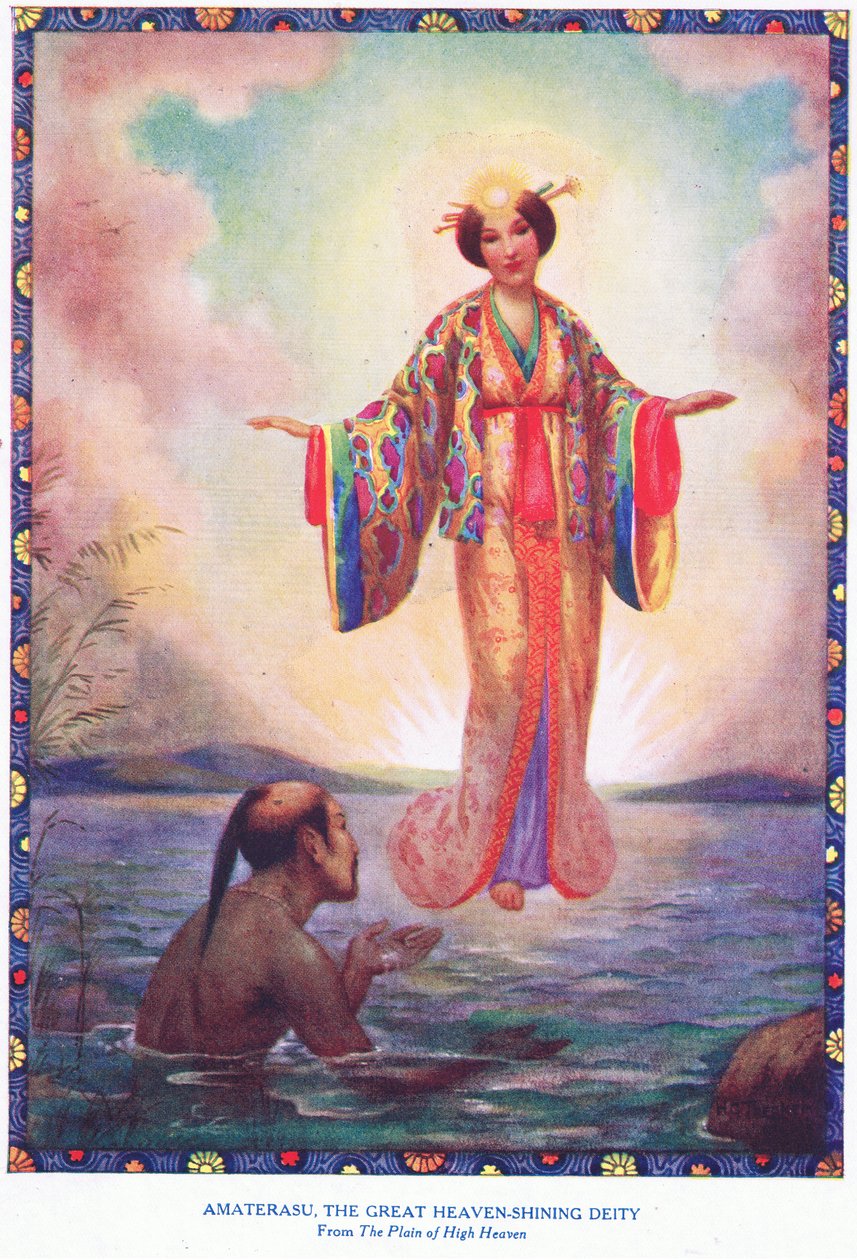 Amaterasu, de grote hemel stralende godheid (van de Vlakte van de Hoge Hemel) (litho) door Harry George Theaker