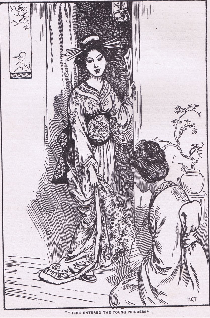 Daar kwam de jonge prinses binnen (uit de Kom dragende prinses) (litho) door Harry George Theaker