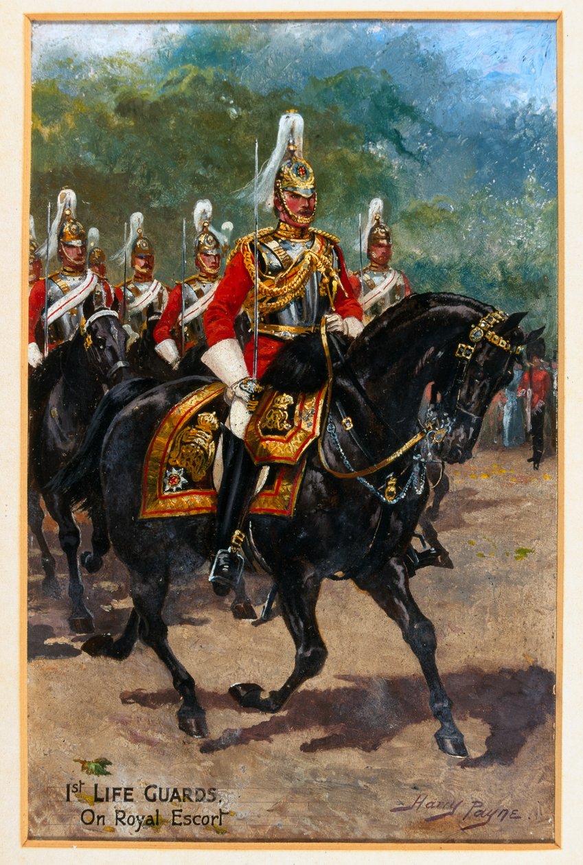 1e Life Guards, op koninklijke escorte door Harry Payne