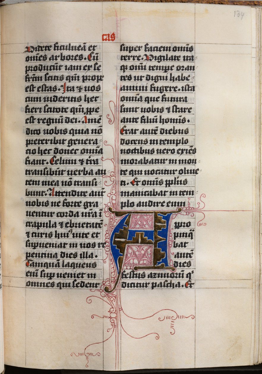 Evangelieboek met Evangelistenportretten: Gedecoreerde Initiaal door Hausbuch Master