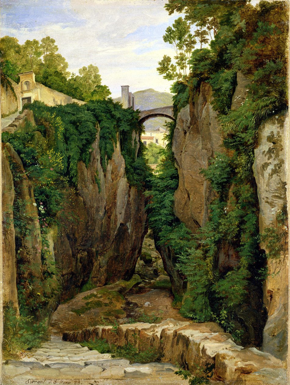 Rotsachtige Kloof bij Sorrento, 1823 door Heinrich Reinhold