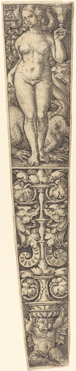 Dolkschede met de hoer van Babylon door Heinrich Aldegrever