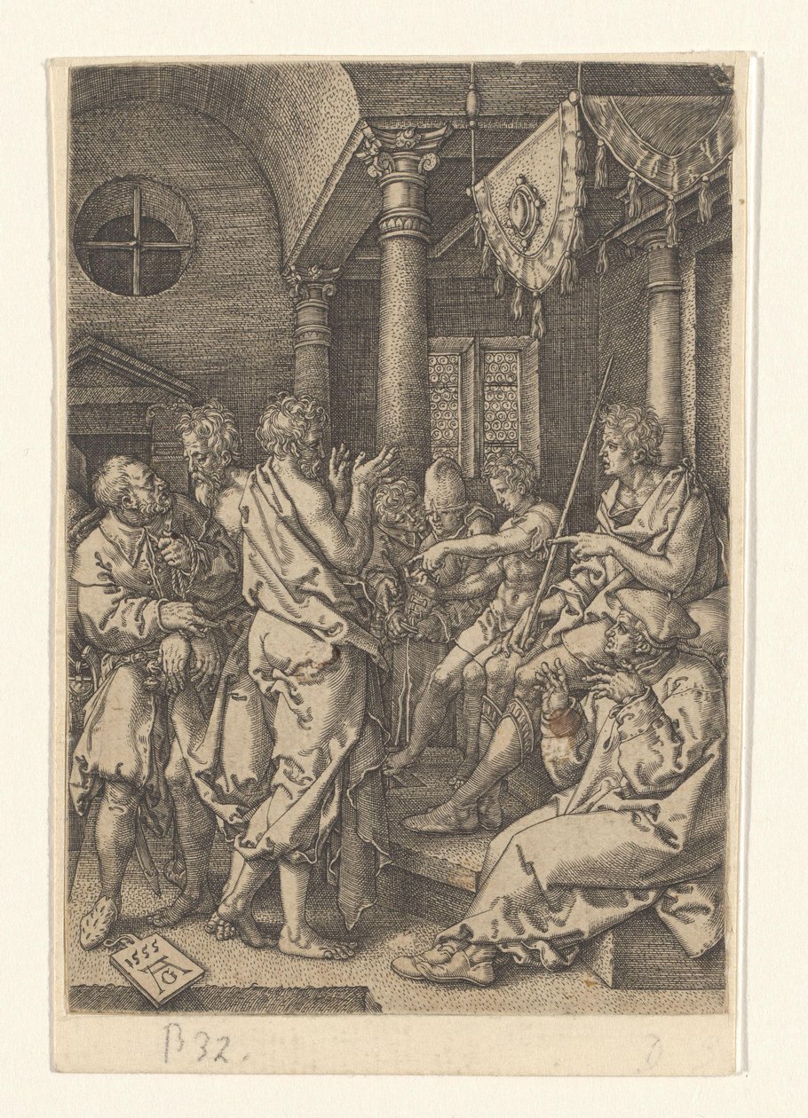 Daniël verhoort de ouderlingen door Heinrich Aldegrever