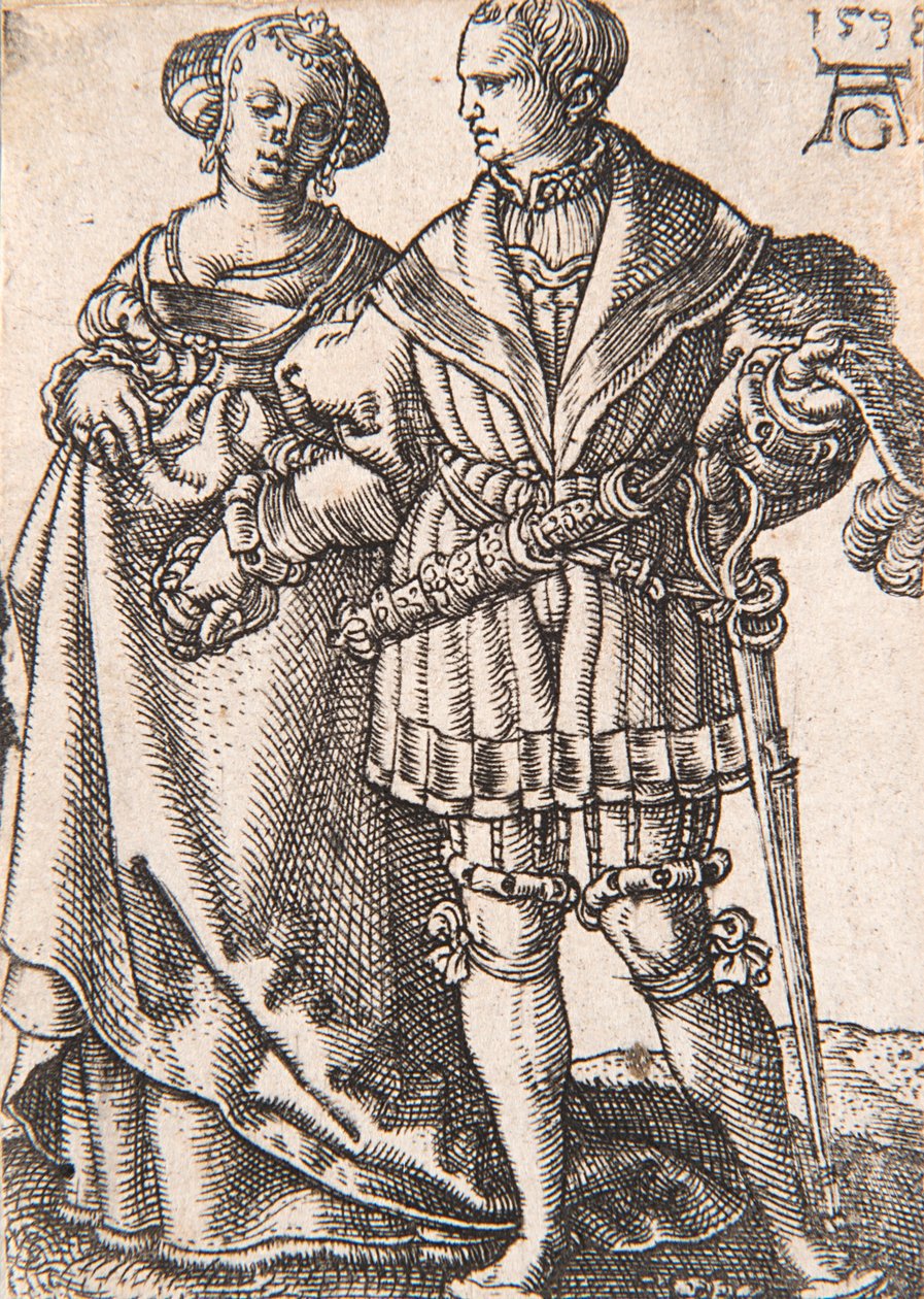 Uit de serie De kleine bruiloftsdansers, 1538 door Heinrich Aldegrever