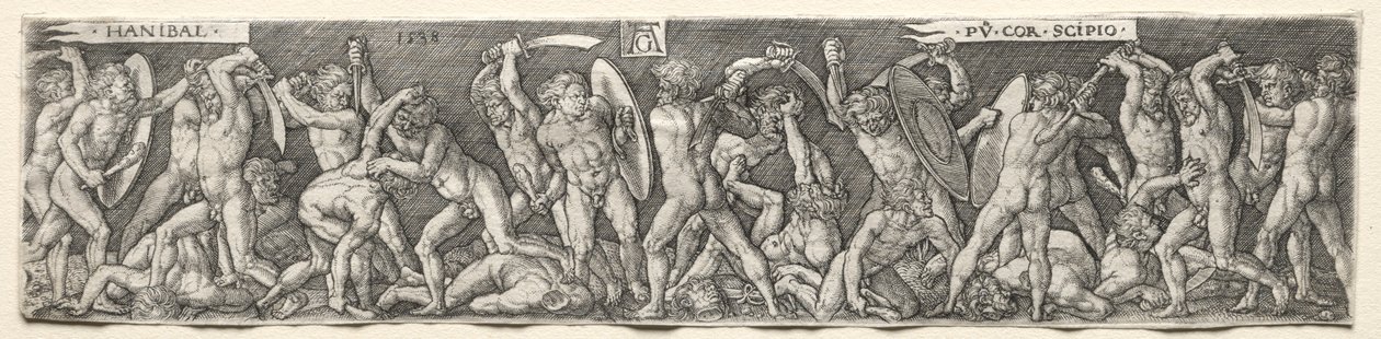 Hannibal Vecht tegen Scipio door Heinrich Aldegrever
