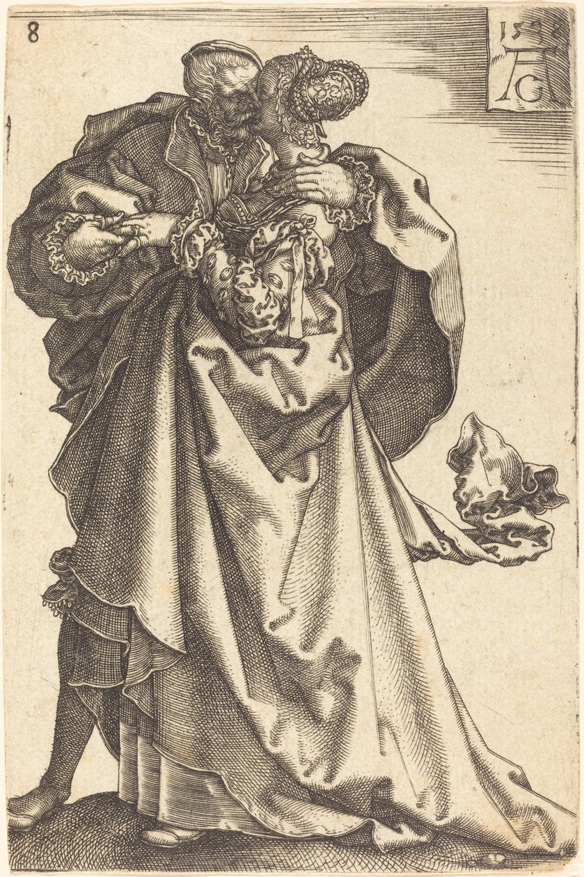 Grote Bruiloftsdansers, 1538 door Heinrich Aldegrever