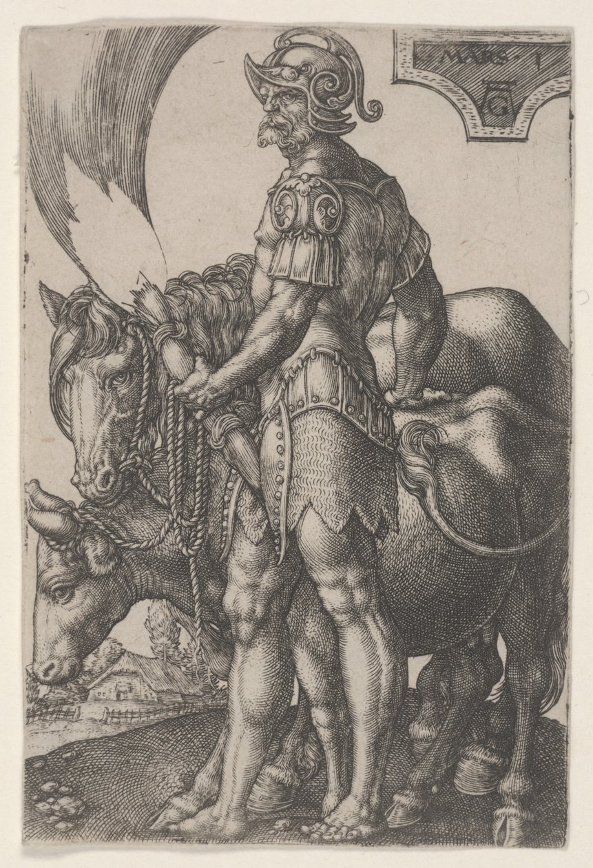 Mars, c.1533 (gravure) door Heinrich Aldegrever
