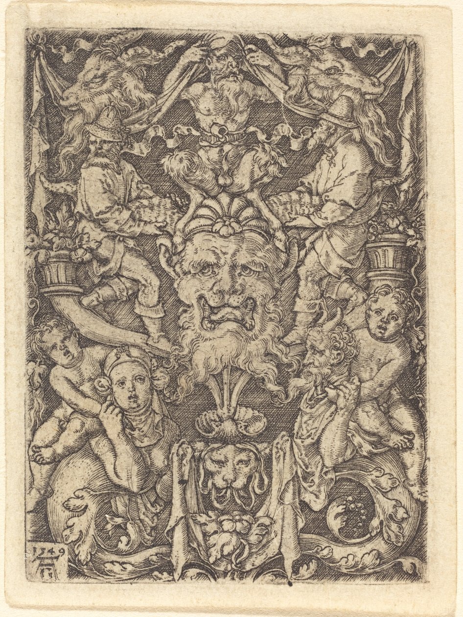 Ornament met masker, 1549 door Heinrich Aldegrever