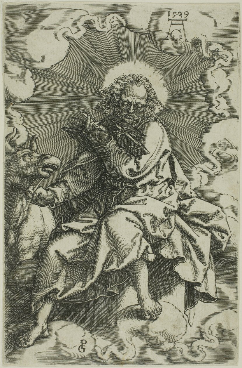 St. Lucas, uit De Vier Evangelisten door Heinrich Aldegrever