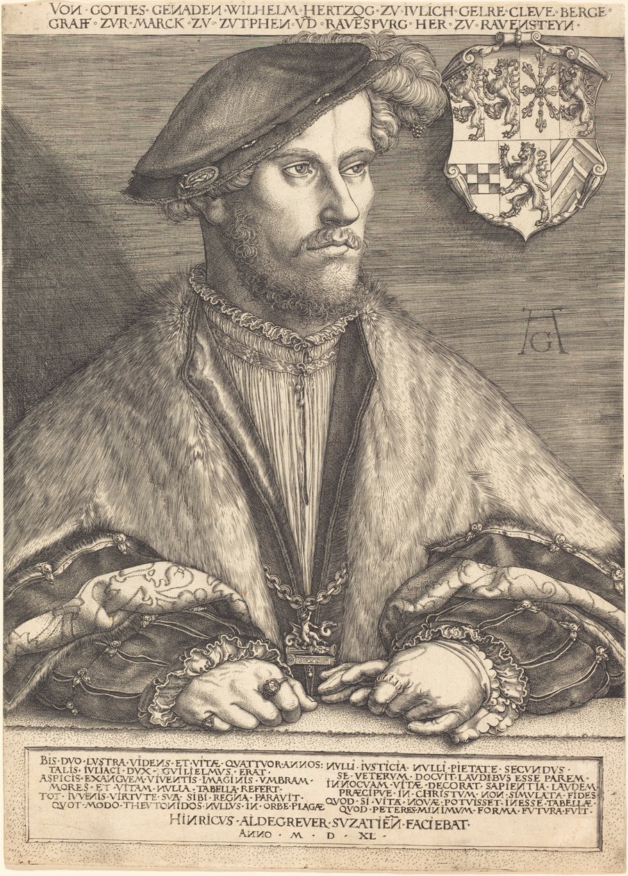 Wilhelm V, hertog van Julich, Kleef en Berg door Heinrich Aldegrever