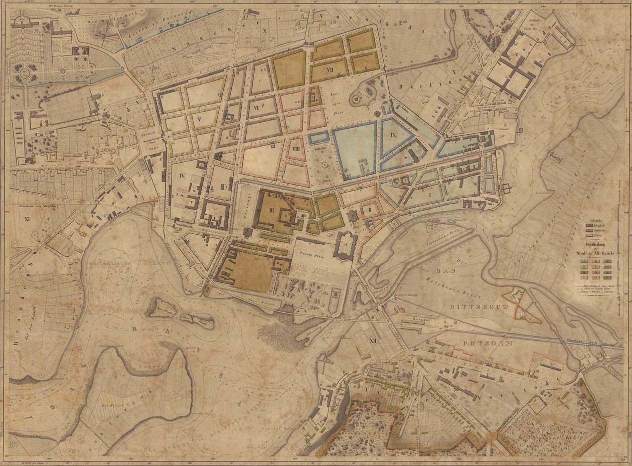 Berghaus Plan randloos door Heinrich Berghaus