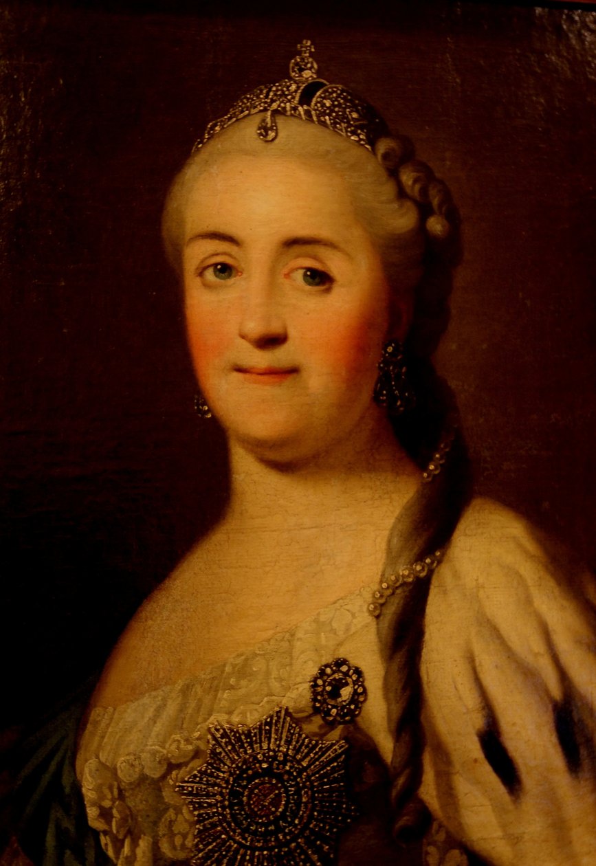 Portret van keizerin Catharina II 1729-1796, 1770s door Heinrich Buchholz