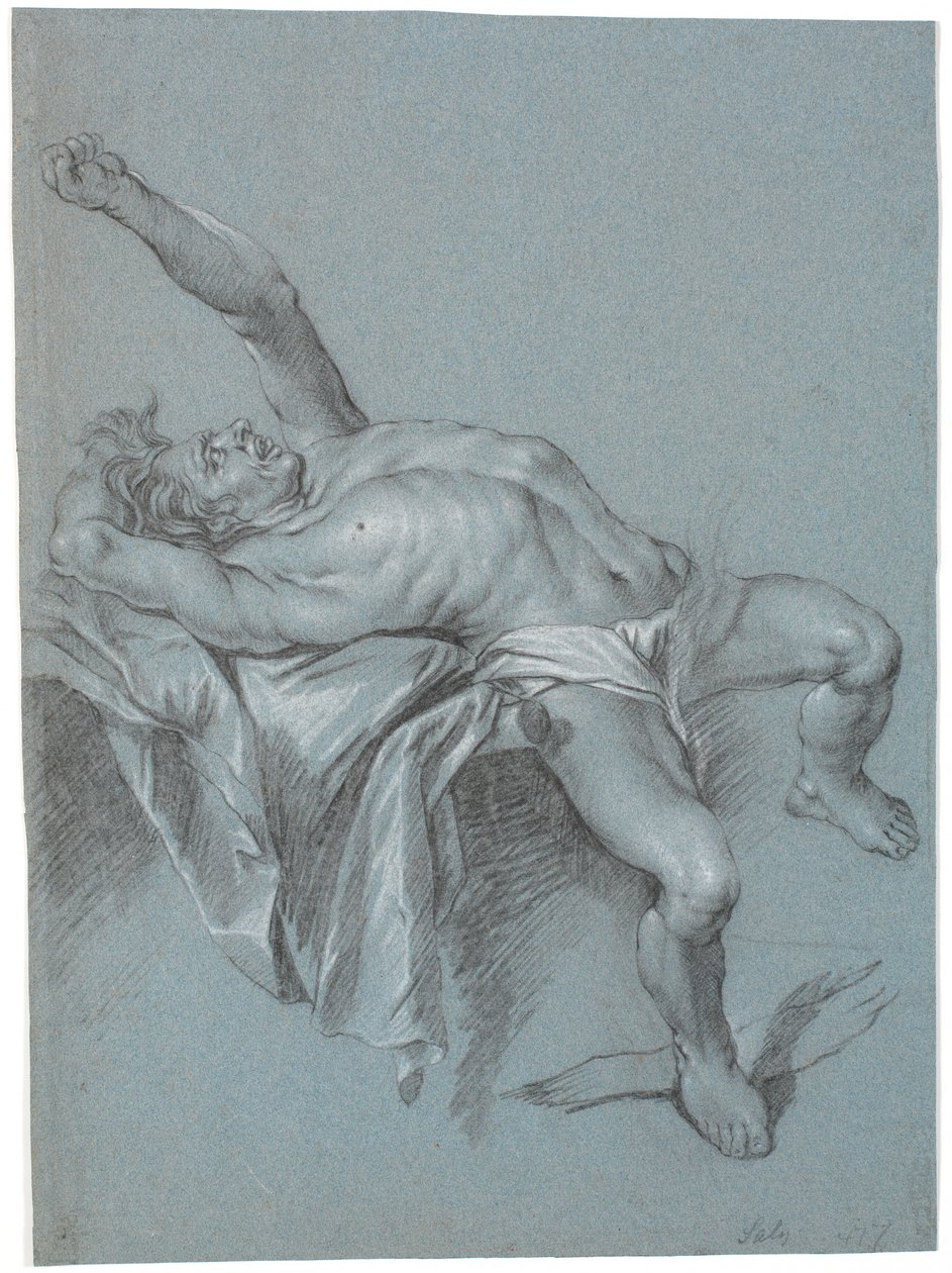 Polyfem bindes? (Liggende man met linkerarm omhoog) door Heinrich Dittmers