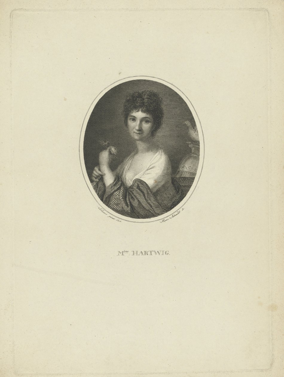 Portret van de actrice Friederike Wilhelmine Hartwig 1777-1849, c. 1801 door Heinrich Friedrich Thomas Schmidt