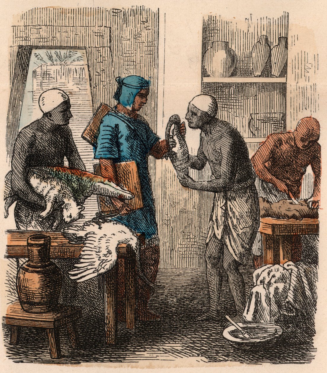 Oud Egypte: Dieren balsemen, 1866 door Heinrich Leutemann